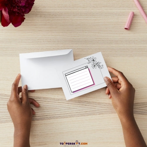 Unique Letter Greeting Card with Envelope - 300 GSM Cold Pressed Writing Card (Pack of 1)