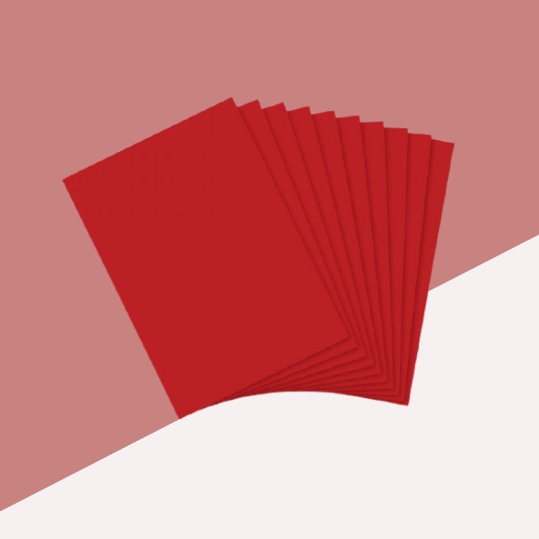 A4 Multipurpose Pastel Paper - Red : Vibrant Premium colour Sheets ( Pack of 20 ) - Topperskit LLP