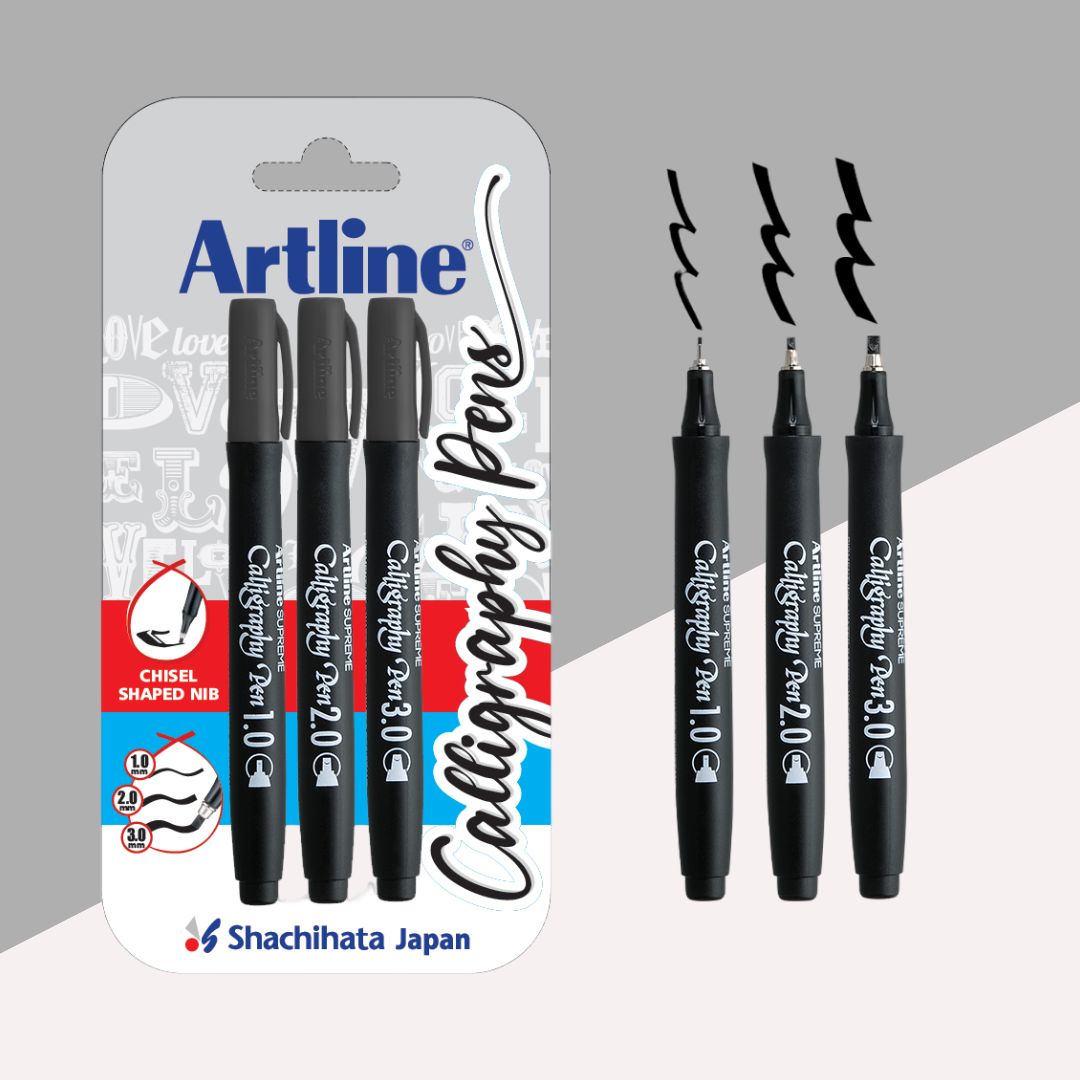 Artline Calligraphy Pen Set : Elevate Your Writing with Elegance (Pack of 3) - Topperskit LLP