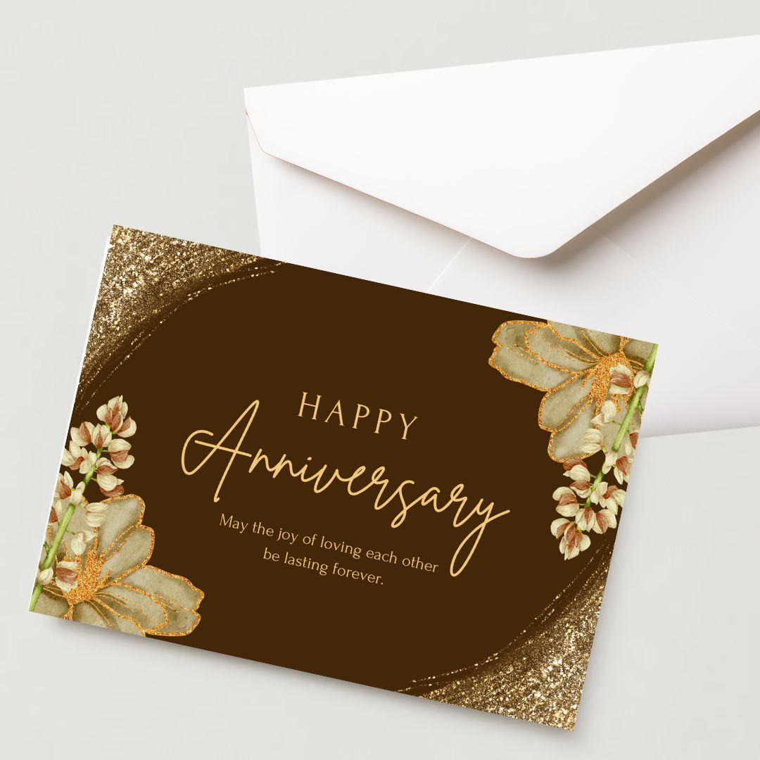 Premium Anniversary Greeting Card with Envelope 300 GSM Cold-Pressed Paper (Pack of 1)