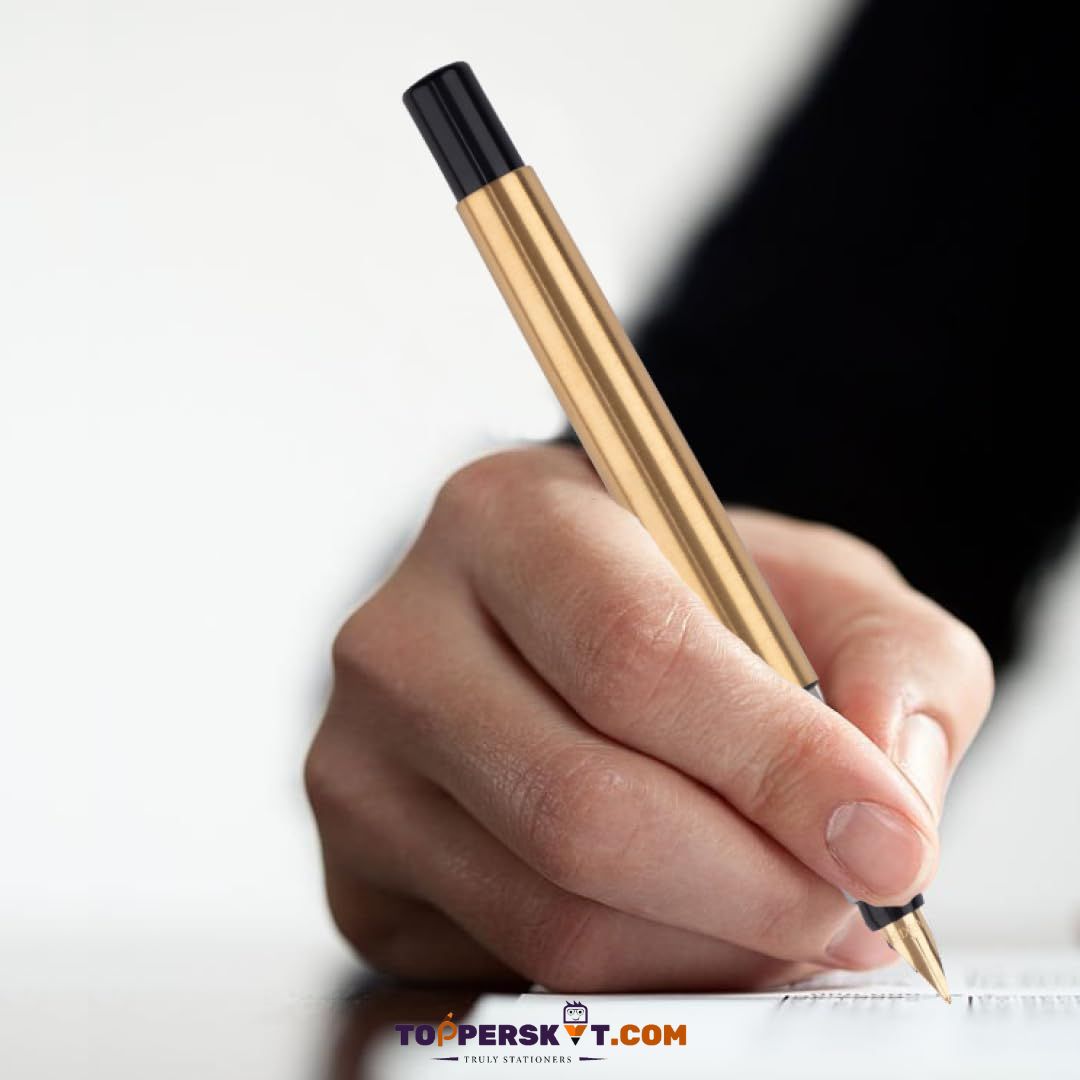 Parker Vector Gold Fountain Pen - Elegant Design, Smooth Writing - Blue (Pack of 1)