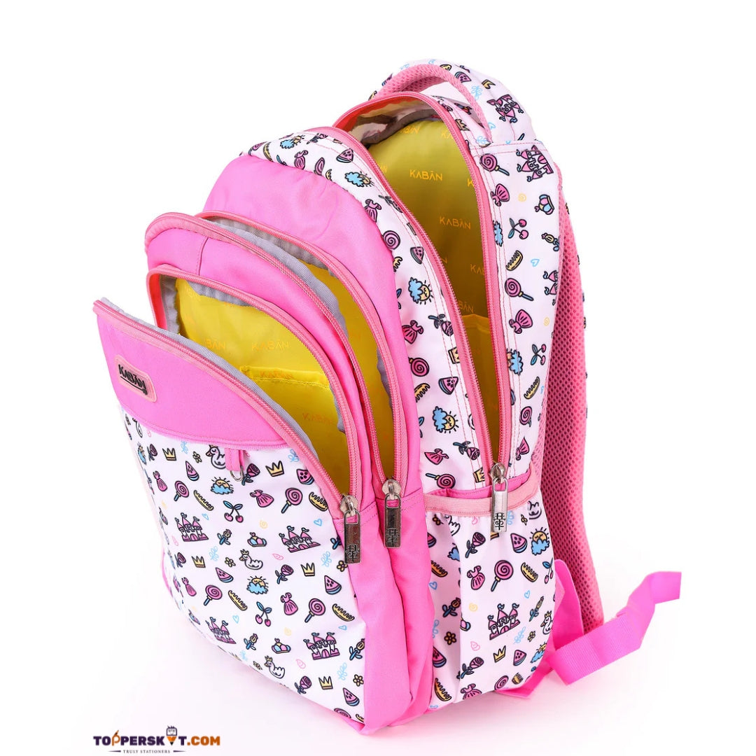 Kaban Pink Blossom Backpack – 20L Stylish &Durable Bag for School & Travel (Pack of 1)