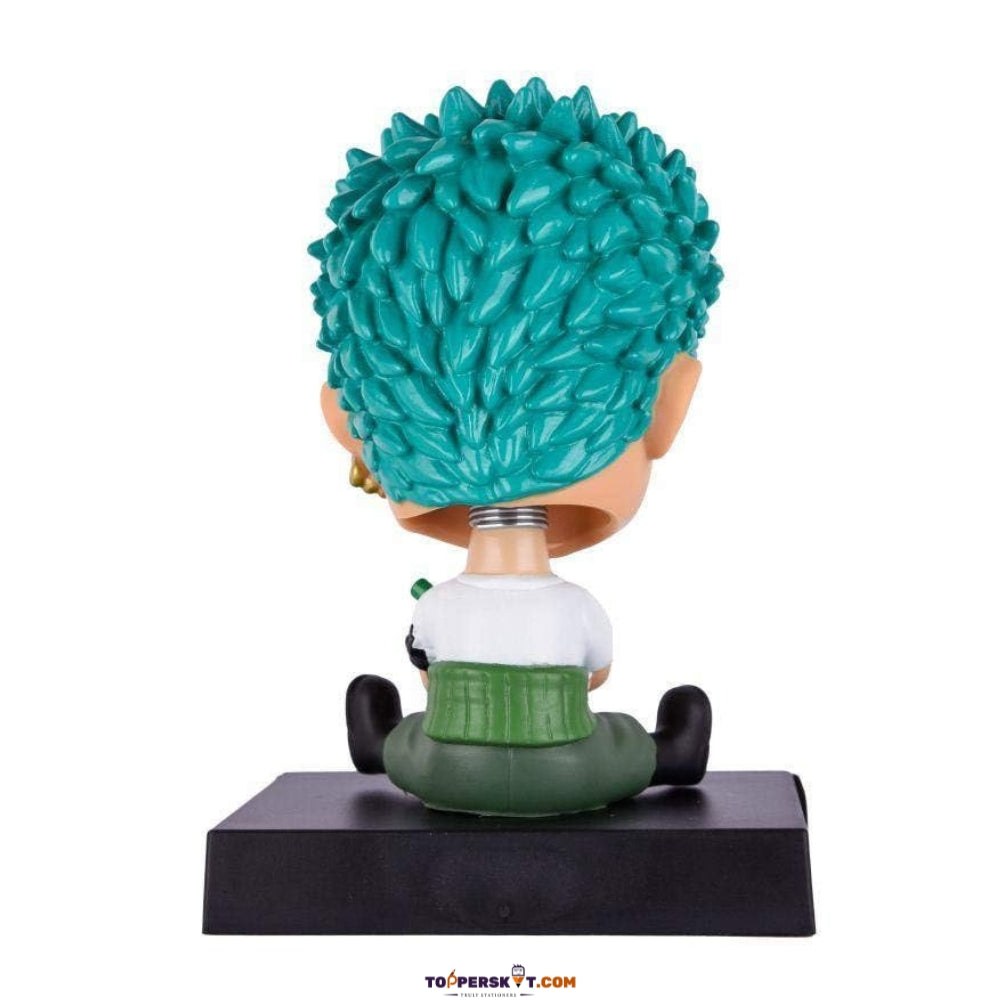 Cartoon Roronoa Zoro Anime Bobble Head – Fun Car Dashboard & Desk Décor (Pack of 1)