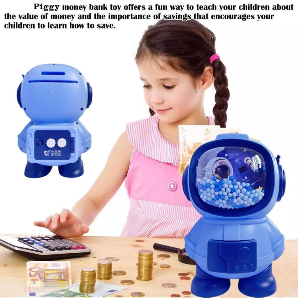 Cute Astronaut Design Piggy Bank for kids-Password Protected (Pack of 1)