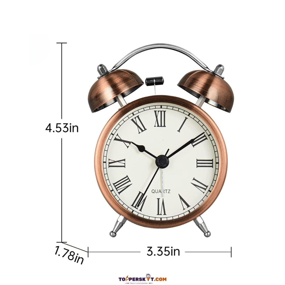 Cute Metal Alarm Clock with Twin Bells for Kids & Students (Pack of 1)