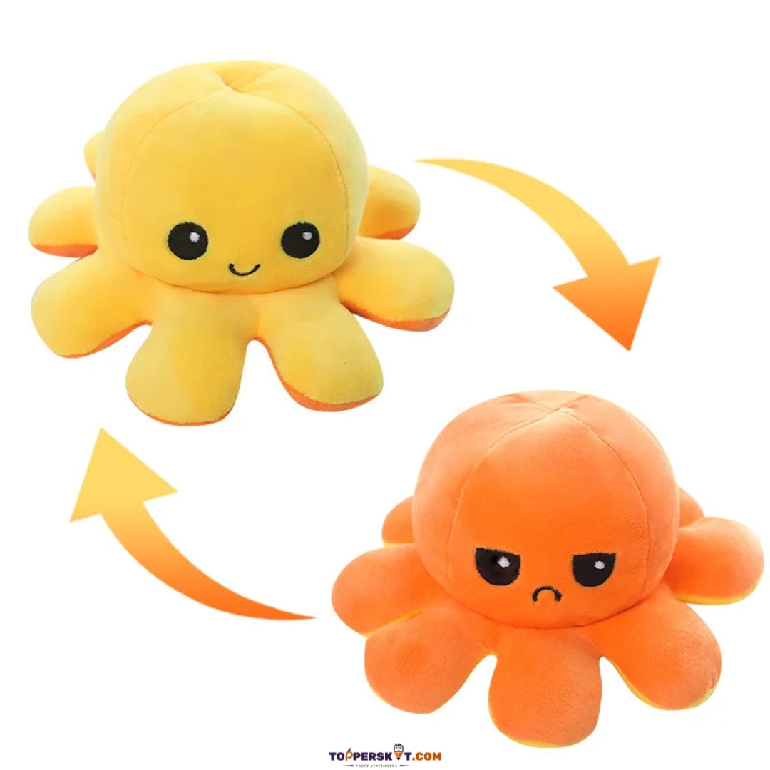 Reversible Flip Octopus Soft Doll – Happy & Angry Mood Soft Toy for Kids (Pack of 2)