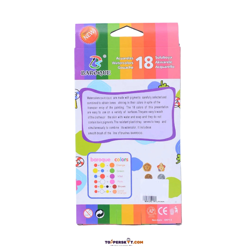 Aquarelle Water Colors Cakes ( Pack Of 18)