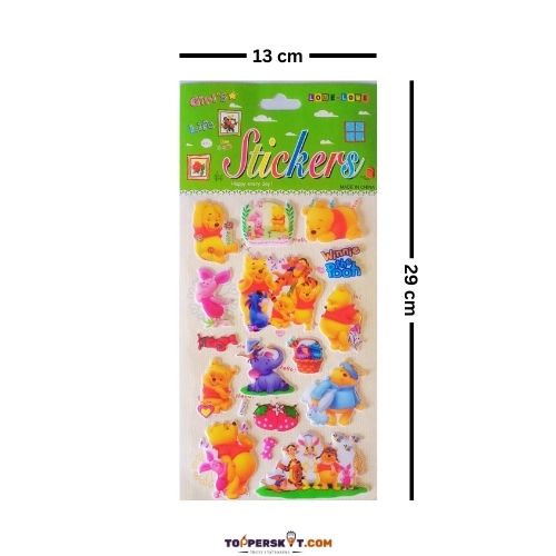 3D Cartoon Winnie The Pooh Sticker for Kids - Fun & Colorful Designs (Pack of 1)