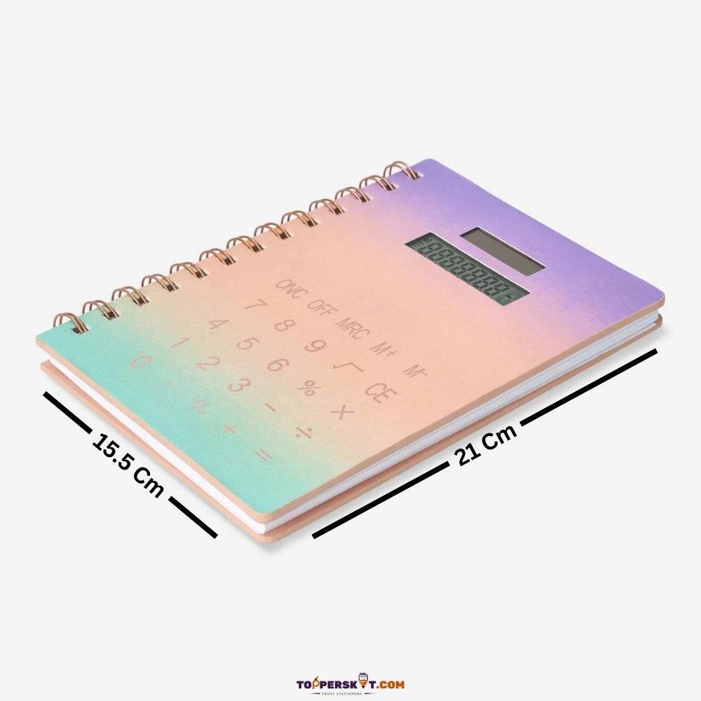 Solar Panel A5 Calculator Ruled Spiral Diary, 164 Pages (Pack of 1)