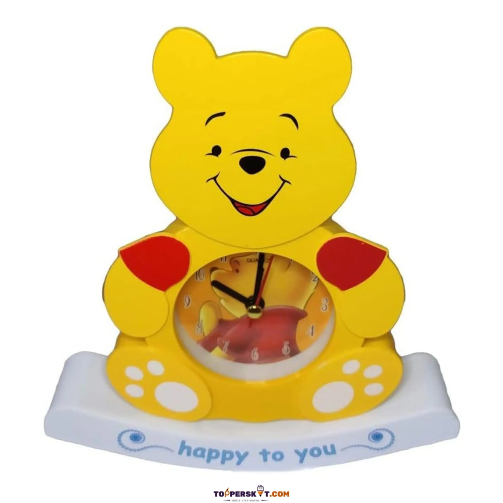 Winnie The Pooh Cartoon Clock – Cute & Functional Kids' Table Clock (Pack of 1)