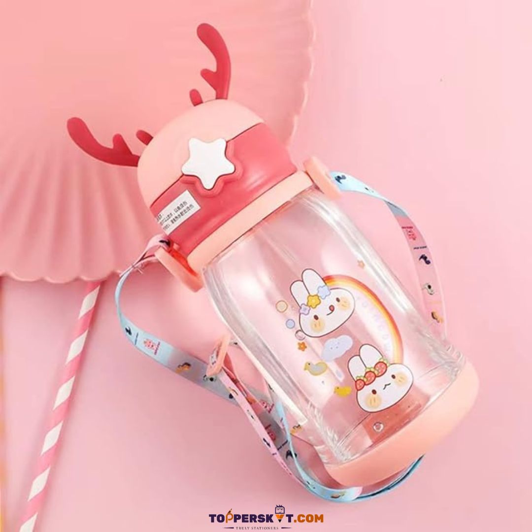 Transparent Sipper Deer Water Bottle (Pack of 1)