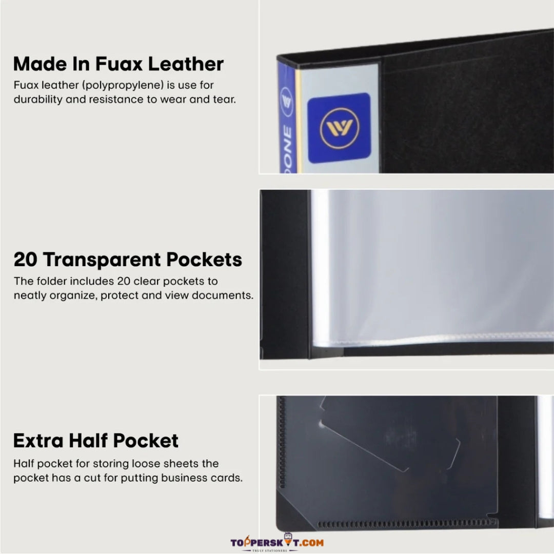 Worldone A5 Size Display Book Folder – Organized Document Storage (Pack of 1)