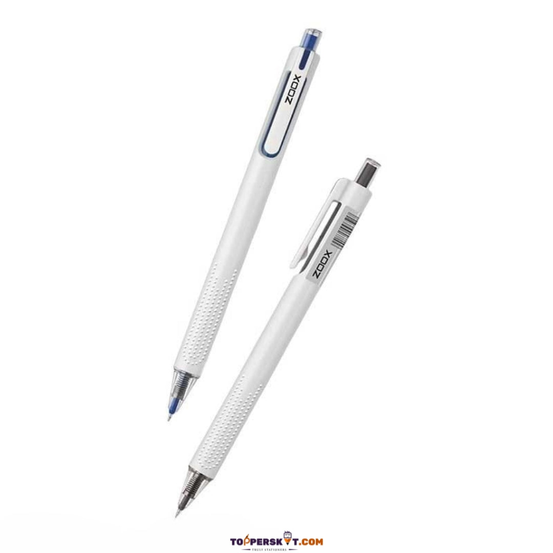 Zoox T7 Mute Black Gel Pen – Silent Click, Spring Tip, Studded Grip (Pack of 1)