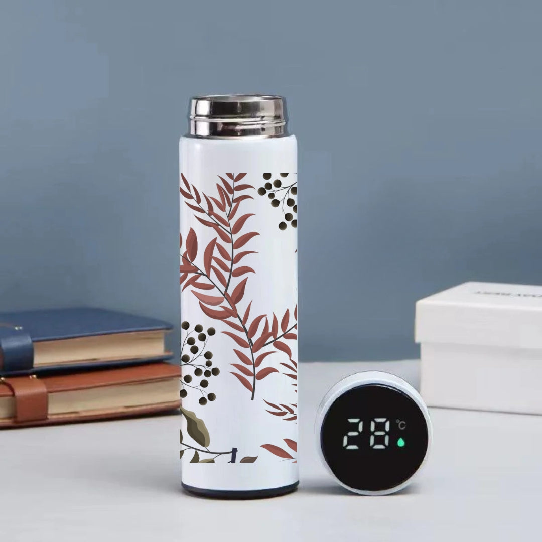 Printed Temperature Water Bottle - 500ml, Metal Bottle with LED Display (Pack of 1)