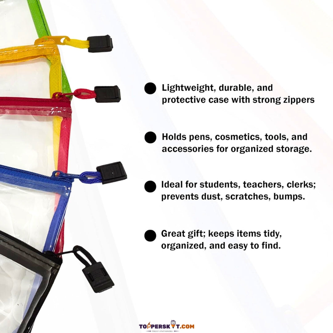 World One Pencil Bag - BC241, Durable PVC Material (Pack of 1)