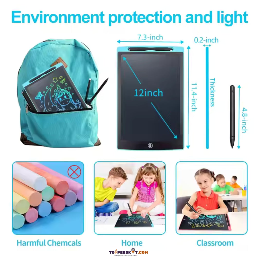 12" LCD Writing Tablet Large - Eco-Friendly Digital Writing Solution (Pack of 1)