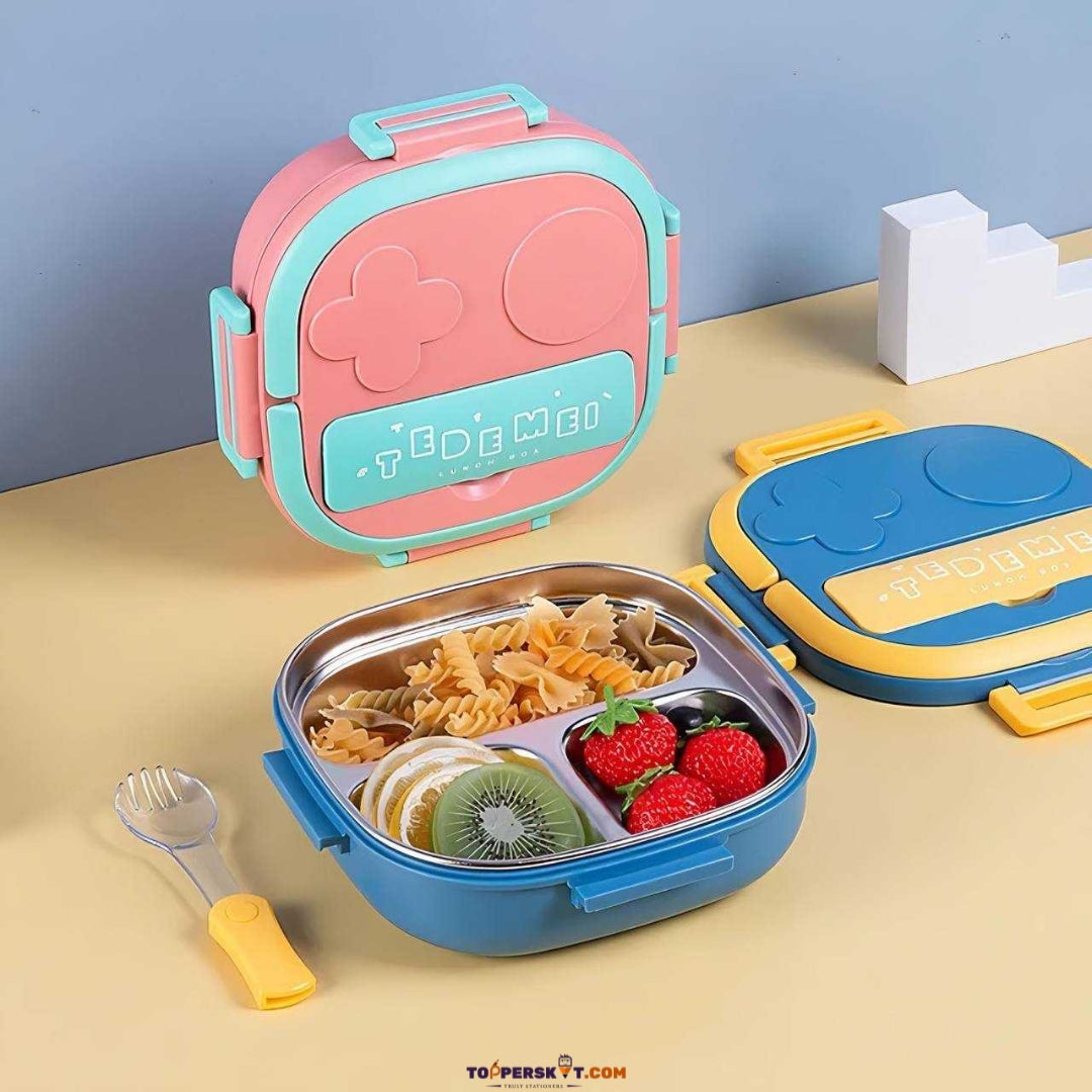 Tedemei Stainless Steel Children's Lunch Box – Portable & Hygienic (Pack of 1)