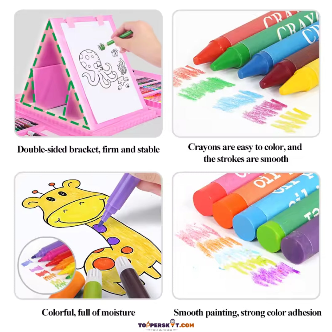 Super Mega Art Set – 208 Pieces Art & Craft Kit with Drawing Board & Organizer (Pack of 1)