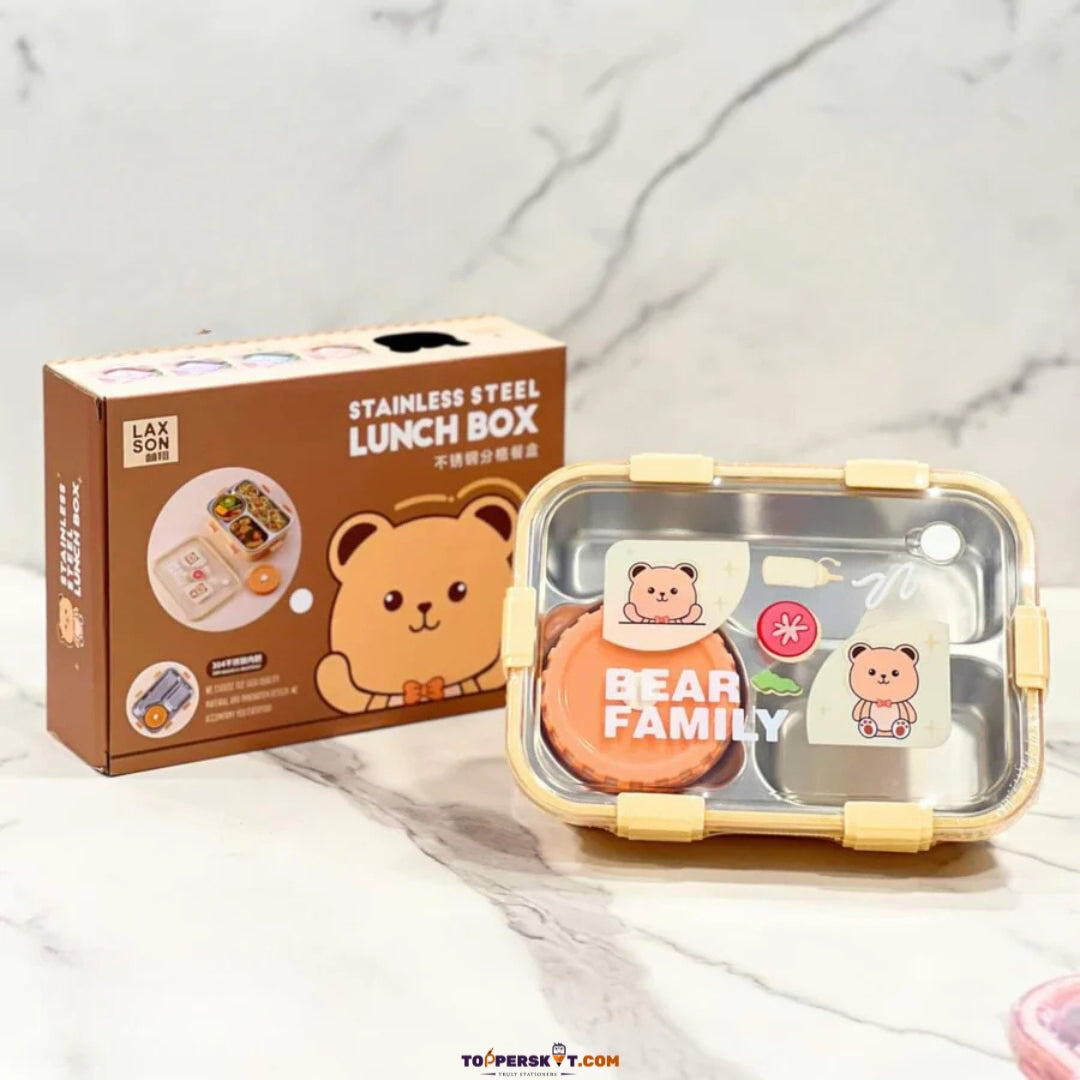 Moon Talk Stainless Steel Lunch Box with Chopstick & Spoon (Pack of 1)