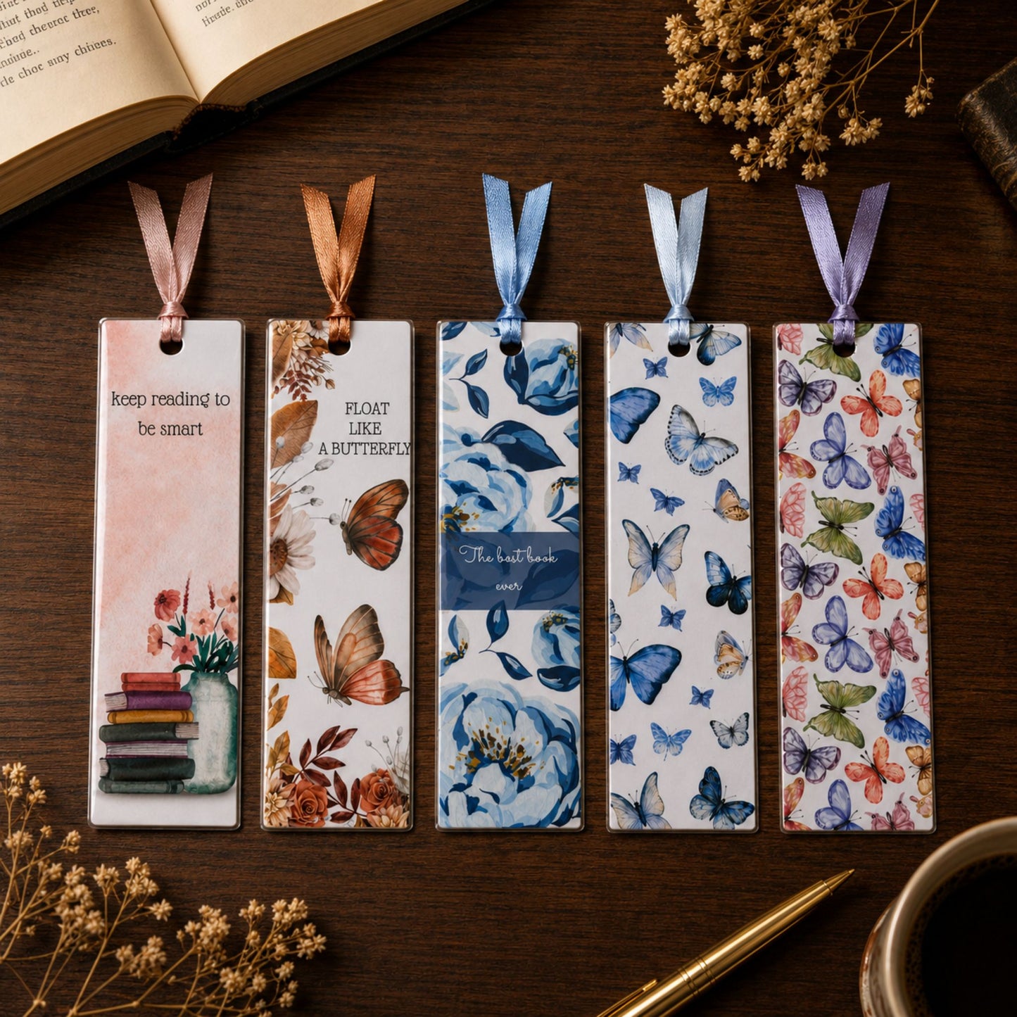 Premium Quality Laminated Waterproof Bookmarks (Pack of 5)