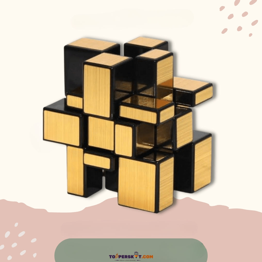 Golden Mirror Cube Puzzle Game - Brain Teasing Speed Cube for Kids (Pack of 1)