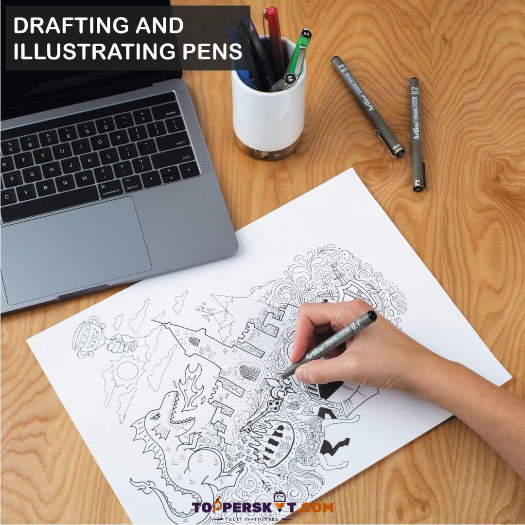 Artline Drawing System Technical Pens: Precision Tools for Artistic Mastery ( Pack of 6 ) - Topperskit LLP