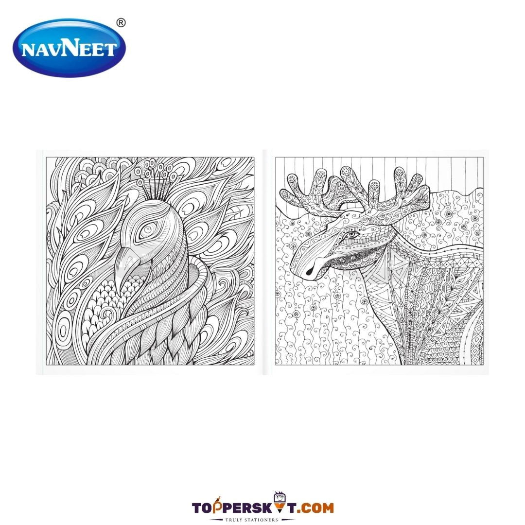 Navneet Amazing Animals and Birds Mandala Colouring Book ( Pack of 1 ) - Topperskit LLP