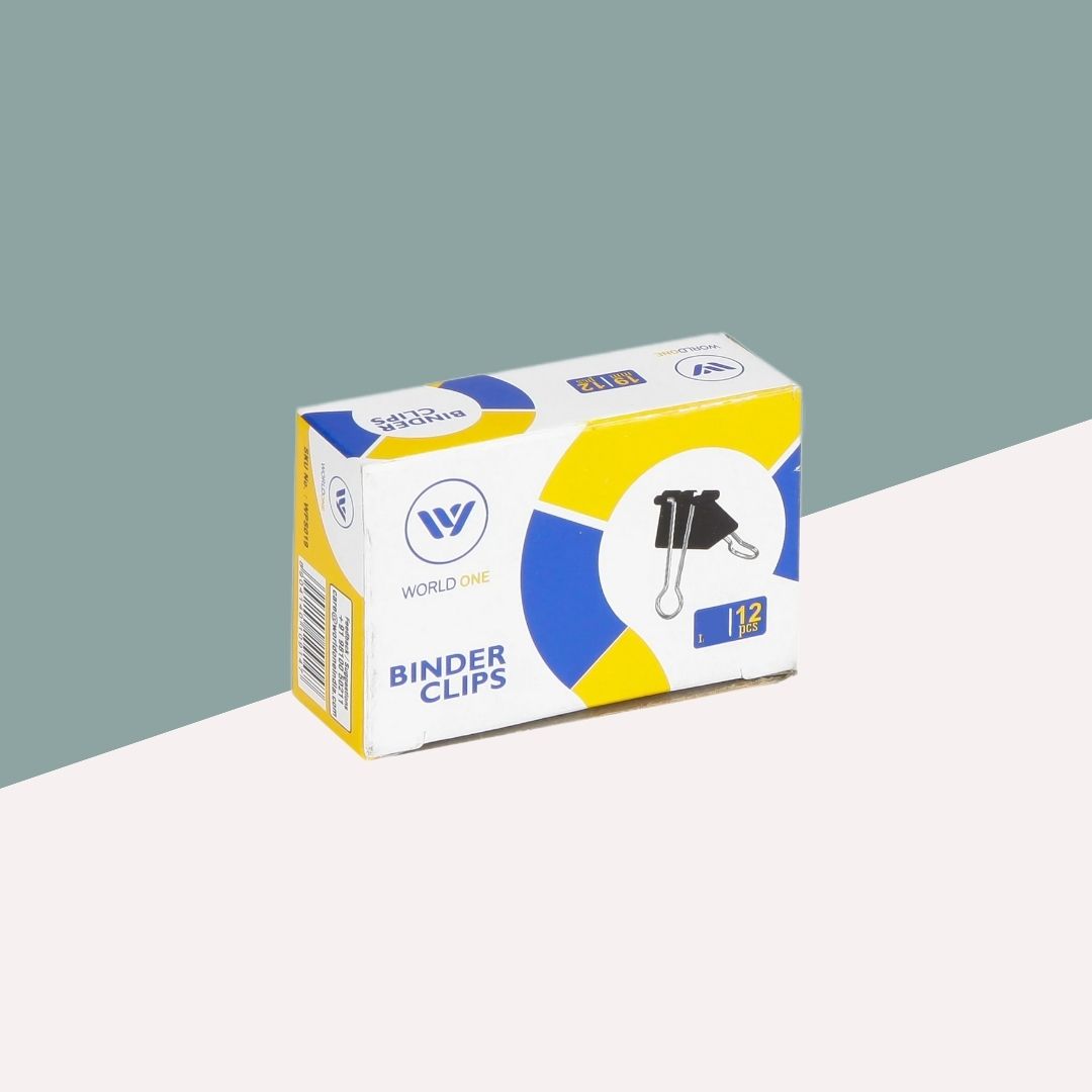 WorldOne 15mm Paper Holding Binder Clips : Premium Quality for Secure Document Organization ( Pack of 12 ) - Topperskit LLP