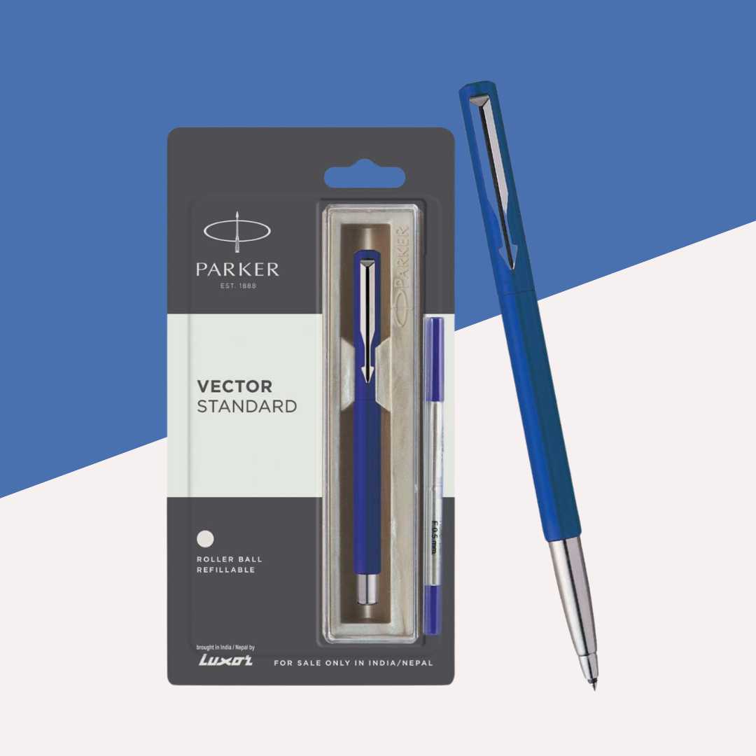 Parker Vector Standard Rollerball Refillable Pen - Blue (Pack of 1)
