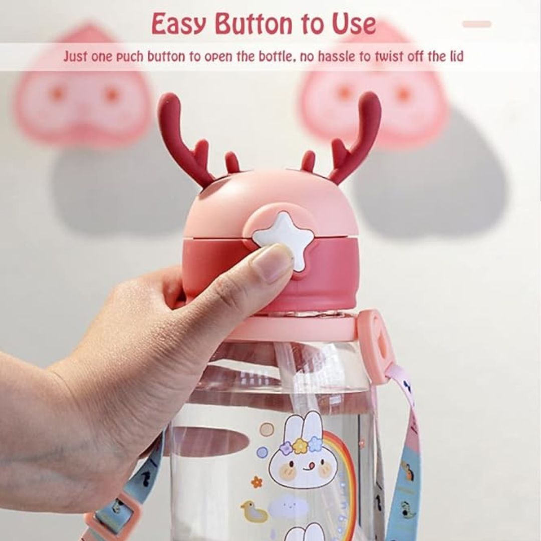 Transparent Sipper Deer Water Bottle (Pack of 1)