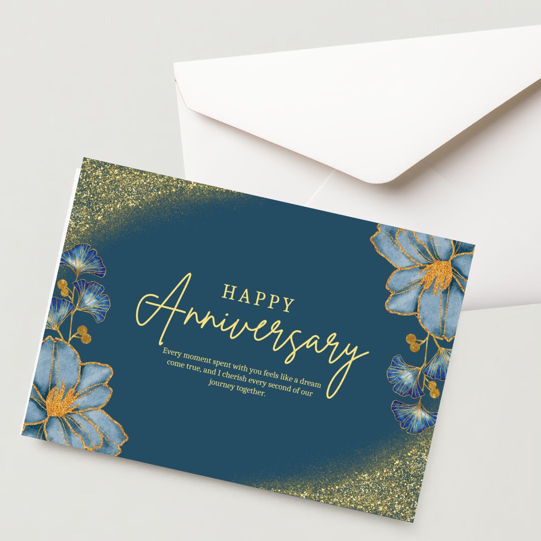 Premium Anniversary Greeting Card with Envelope 300 GSM Cold-Pressed Paper (Pack of 1)