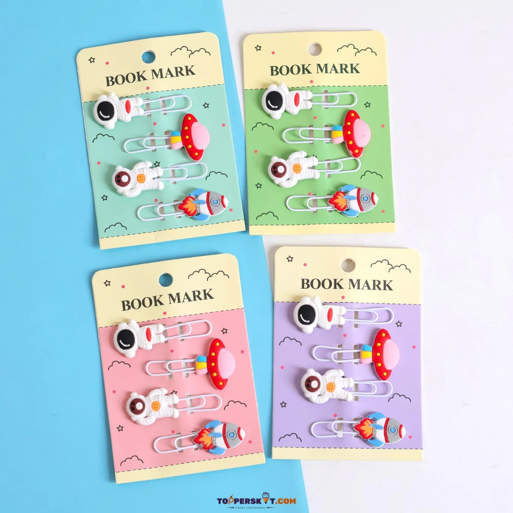 Space Journey Bookmark Paper Clip – Assorted Color (Pack of 4 )