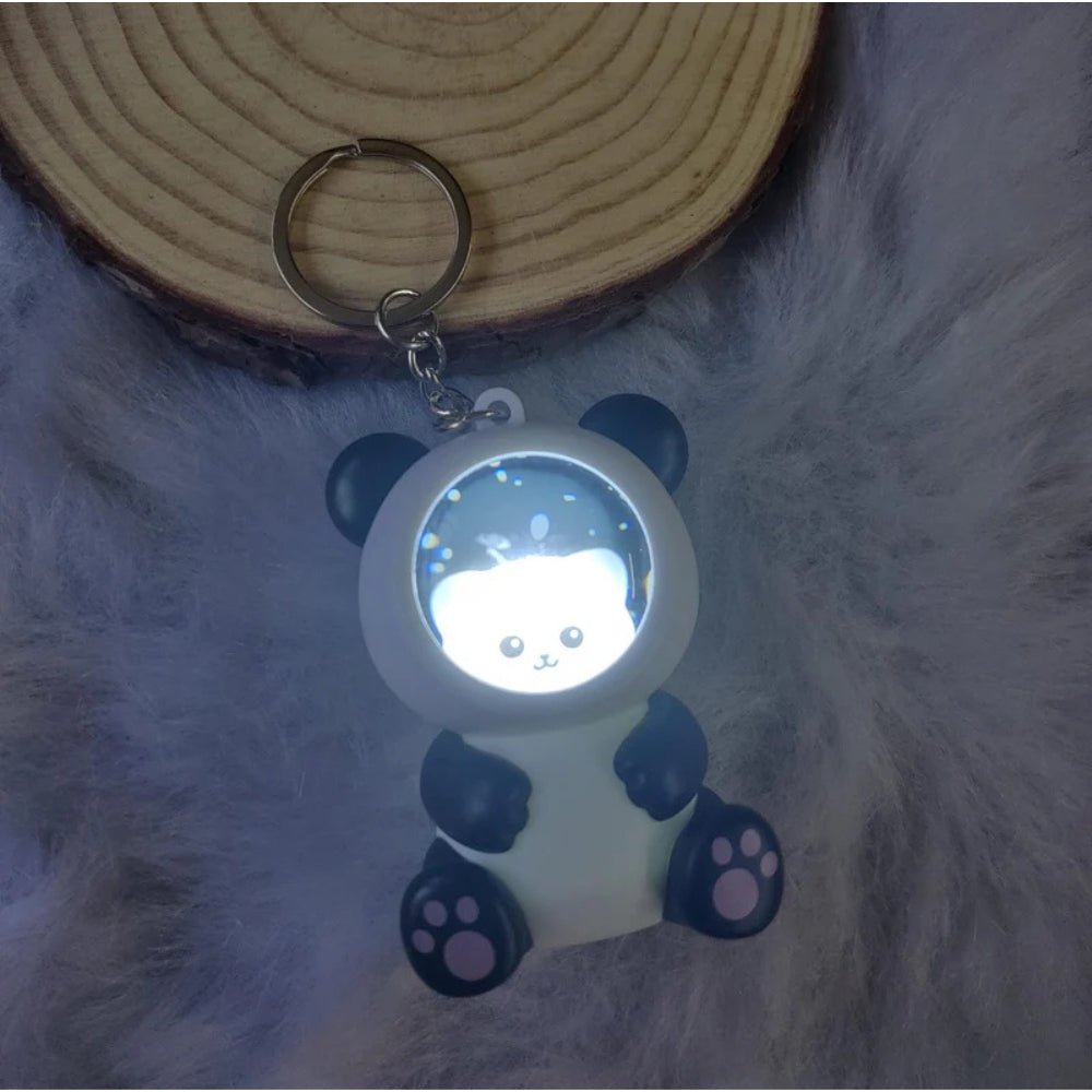 Bear in Panda Cosplay 3D Keychain with Light – Random Bear (Pack of 1)