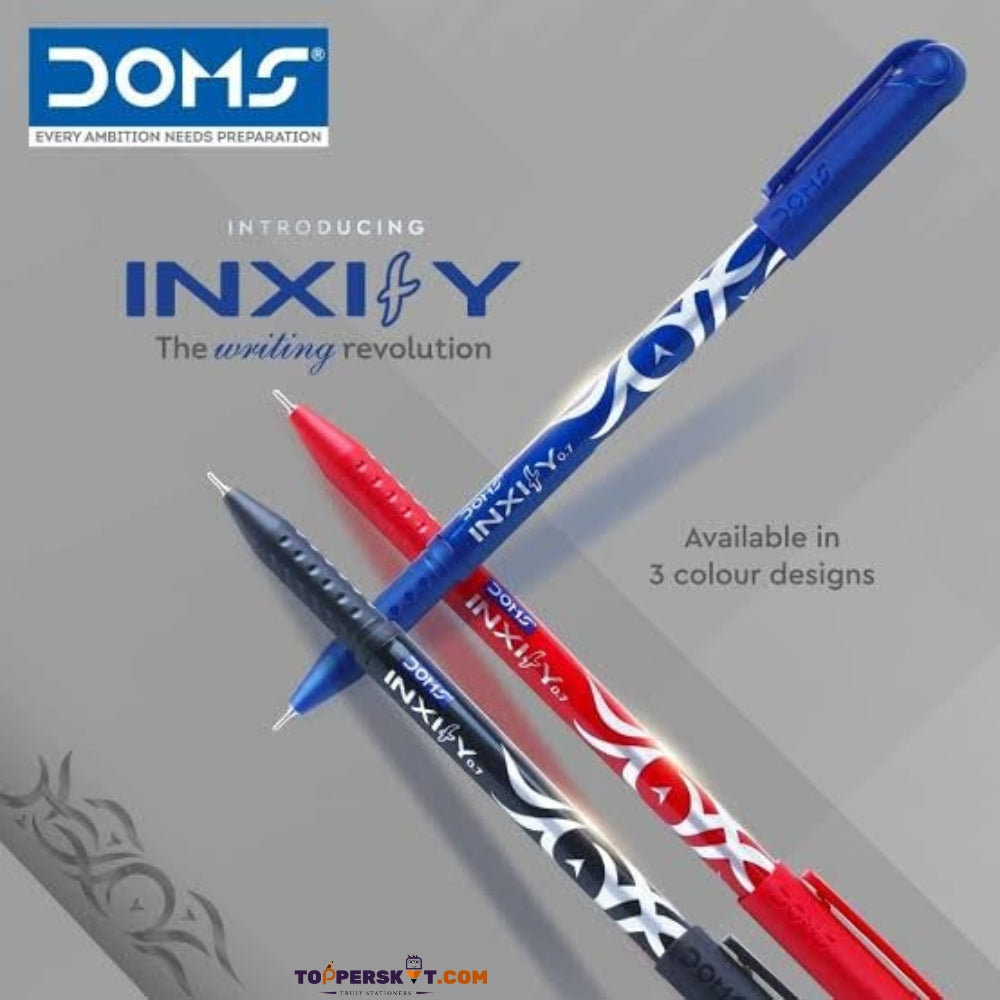 (5 Pcs.) Doms Inxify LV Ink Technology & Textured Grip Pen - Black