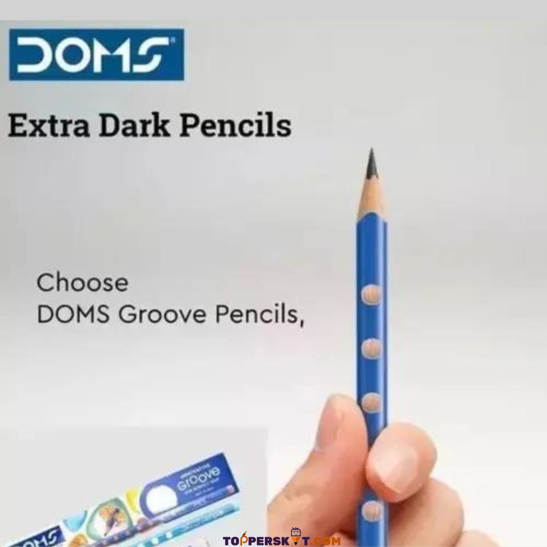 DOMS Super Dark Groove HB/2 Graphite Pencils with Eraser & Sharpener (Pack of 1)