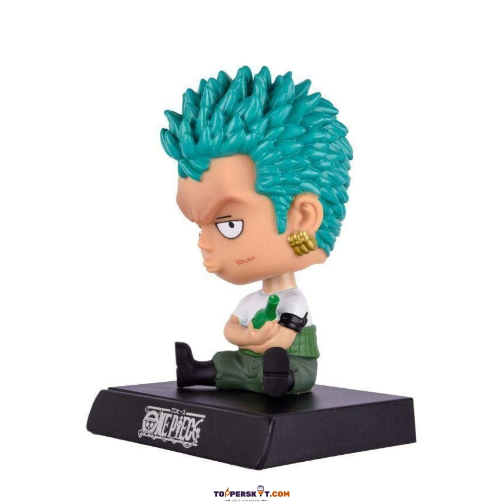 Cartoon Roronoa Zoro Anime Bobble Head – Fun Car Dashboard & Desk Décor (Pack of 1)