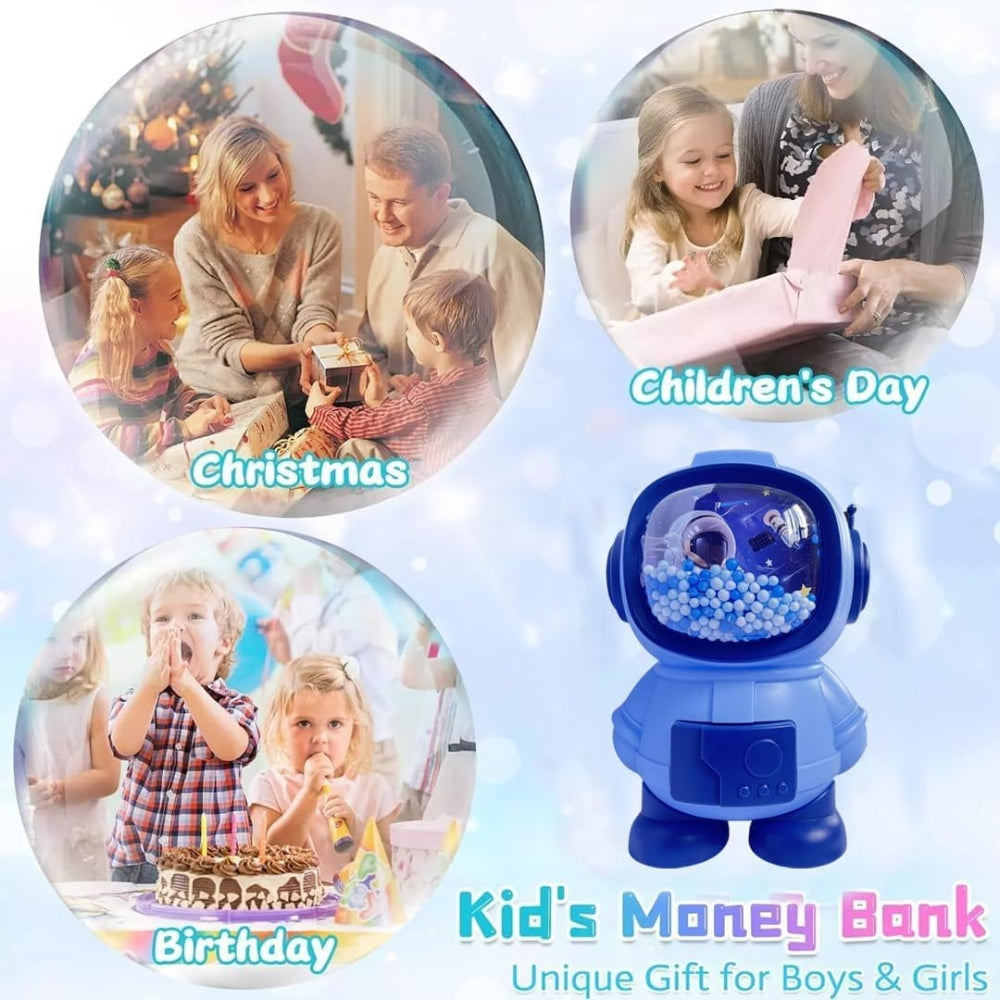 Cute Astronaut Design Piggy Bank for kids-Password Protected (Pack of 1)