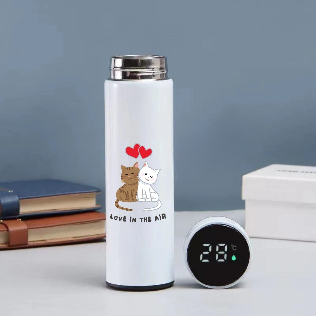 Printed Temperature Water Bottle - 500ml, Metal Bottle with LED Display (Pack of 1)