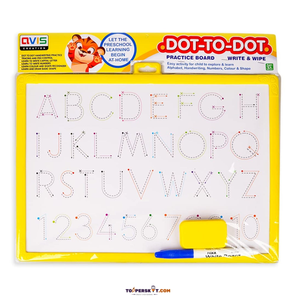Dot-to-Dot Write & Wipe Double-Sided Practice Board (Pack of 1)