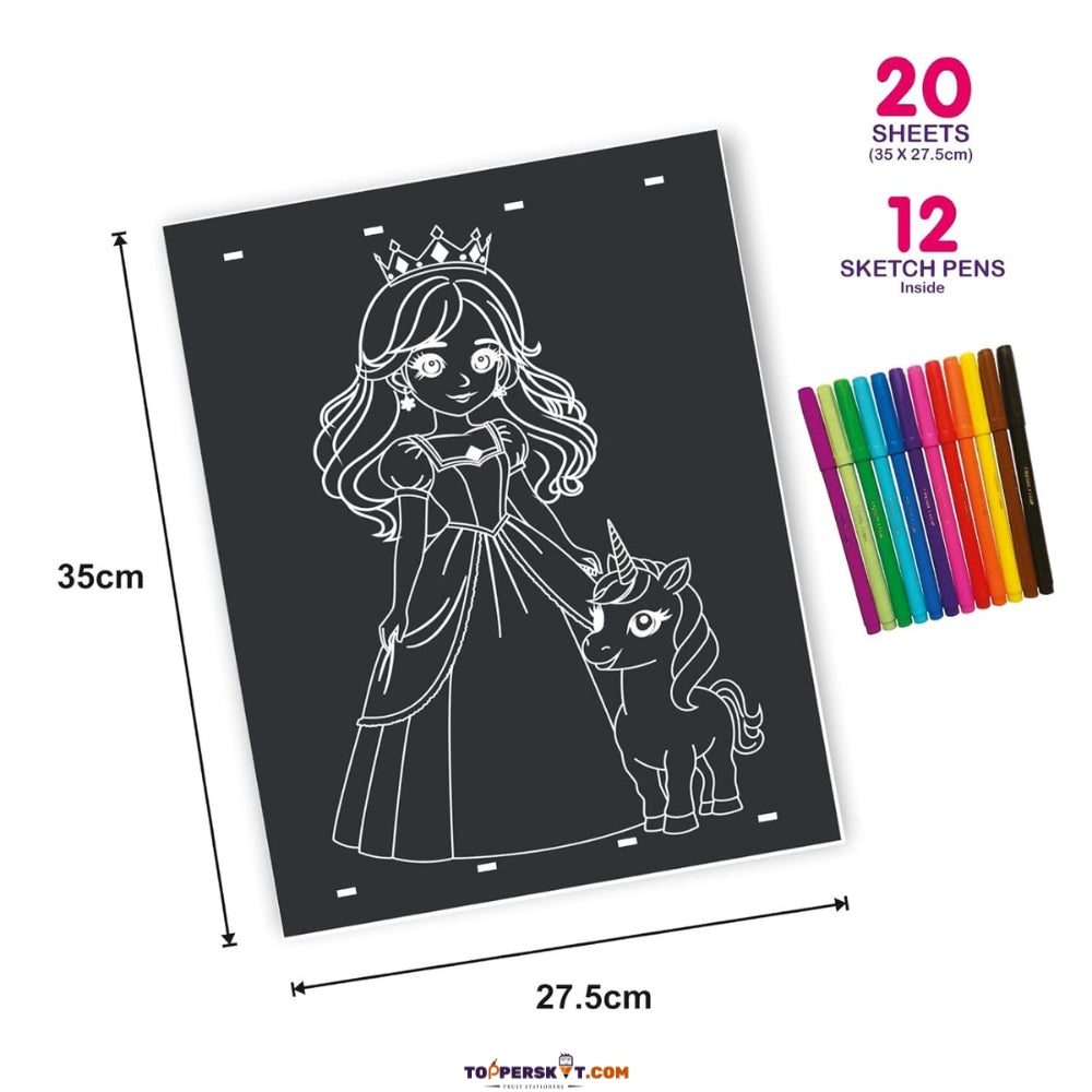 Rainbow Art Neon 20 Sheet with 12 Shades Marker (Pack of 1)