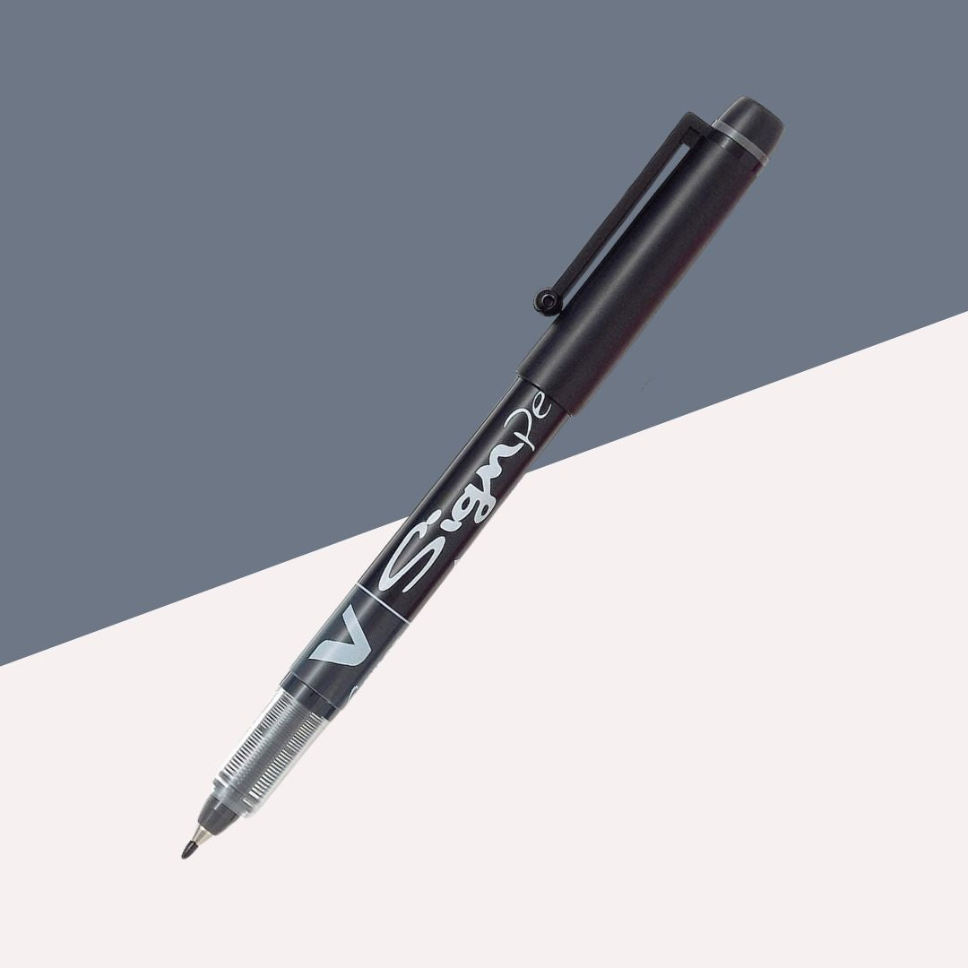 Pilot V Sign Liquid Ink Pen-Black( Pack of