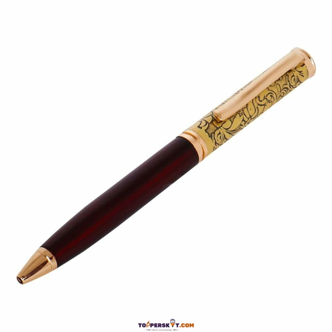Personalized Luxury Blue Ball Pen with Name – Flower Embossed (Pack of 1)