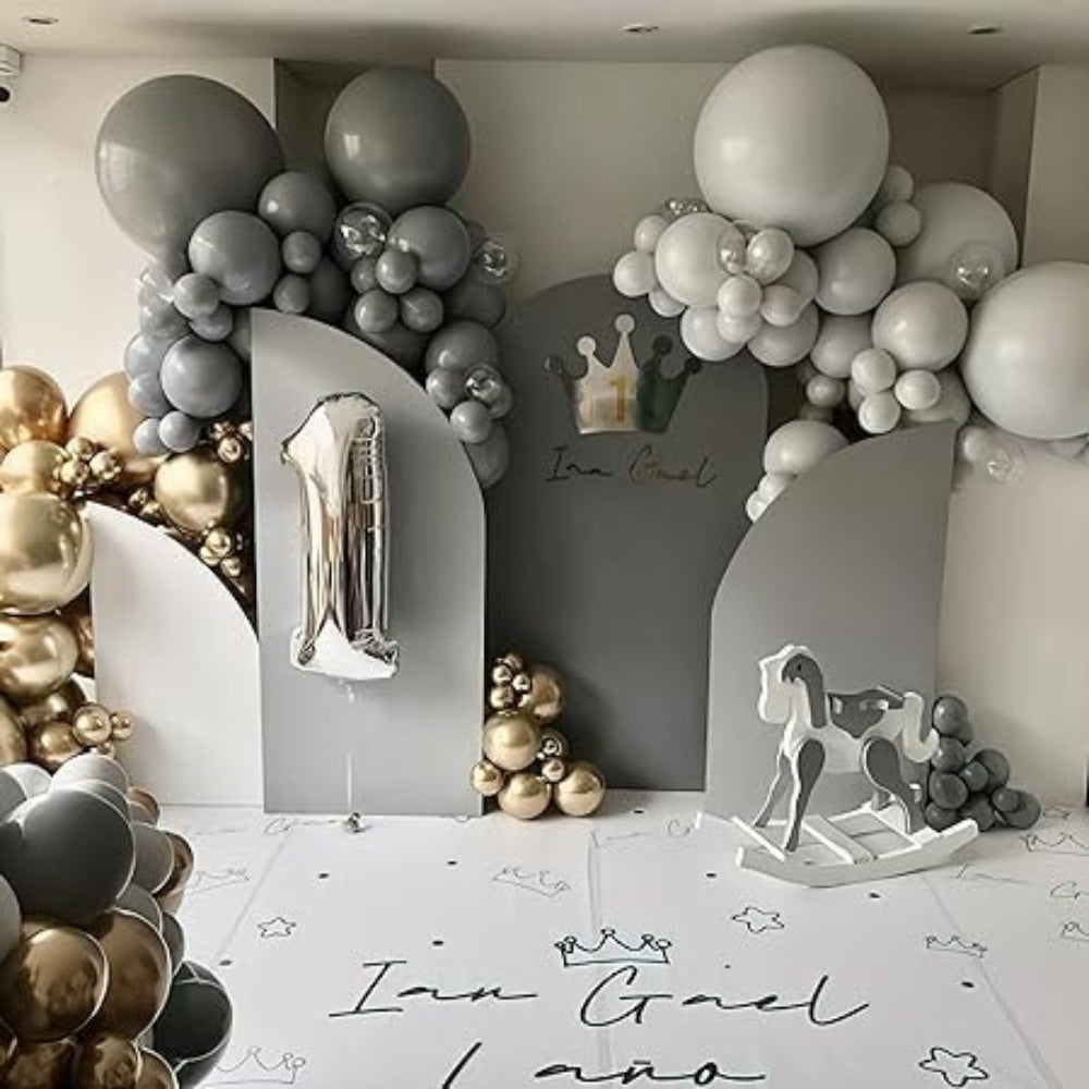 Party Balloons - Metallic Grey, Made from Natural Rubber Latex (Pack of 50)