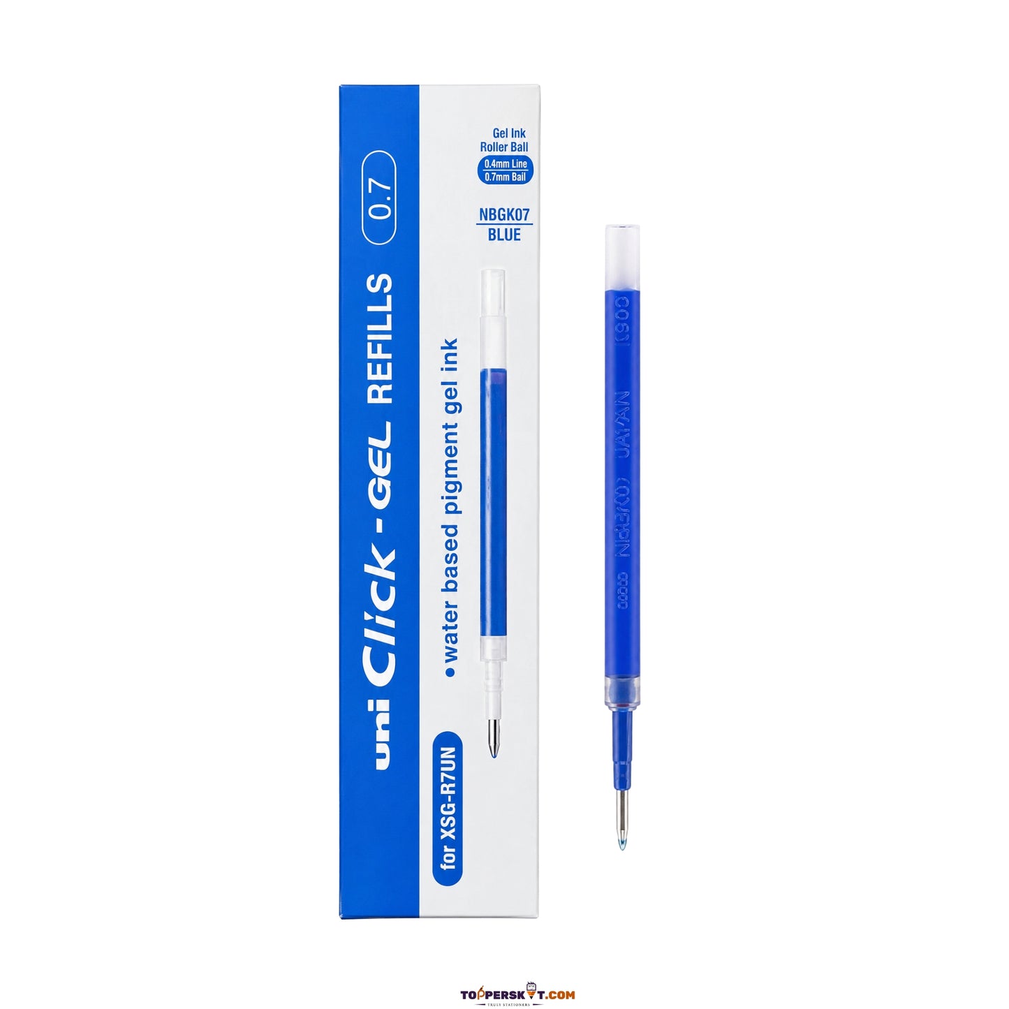 (5 Pcs.) Uni Click Gel NBGK07 Roller Ball Refill - Blue