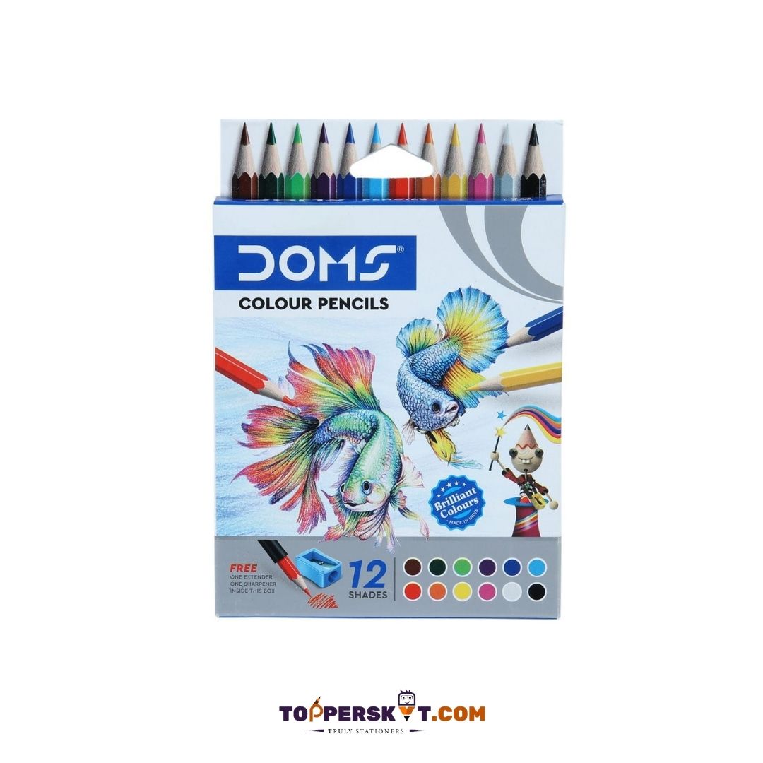 Doms Colour Pencils: Vibrant Shades ( Pack Of 12 ) - Topperskit LLP