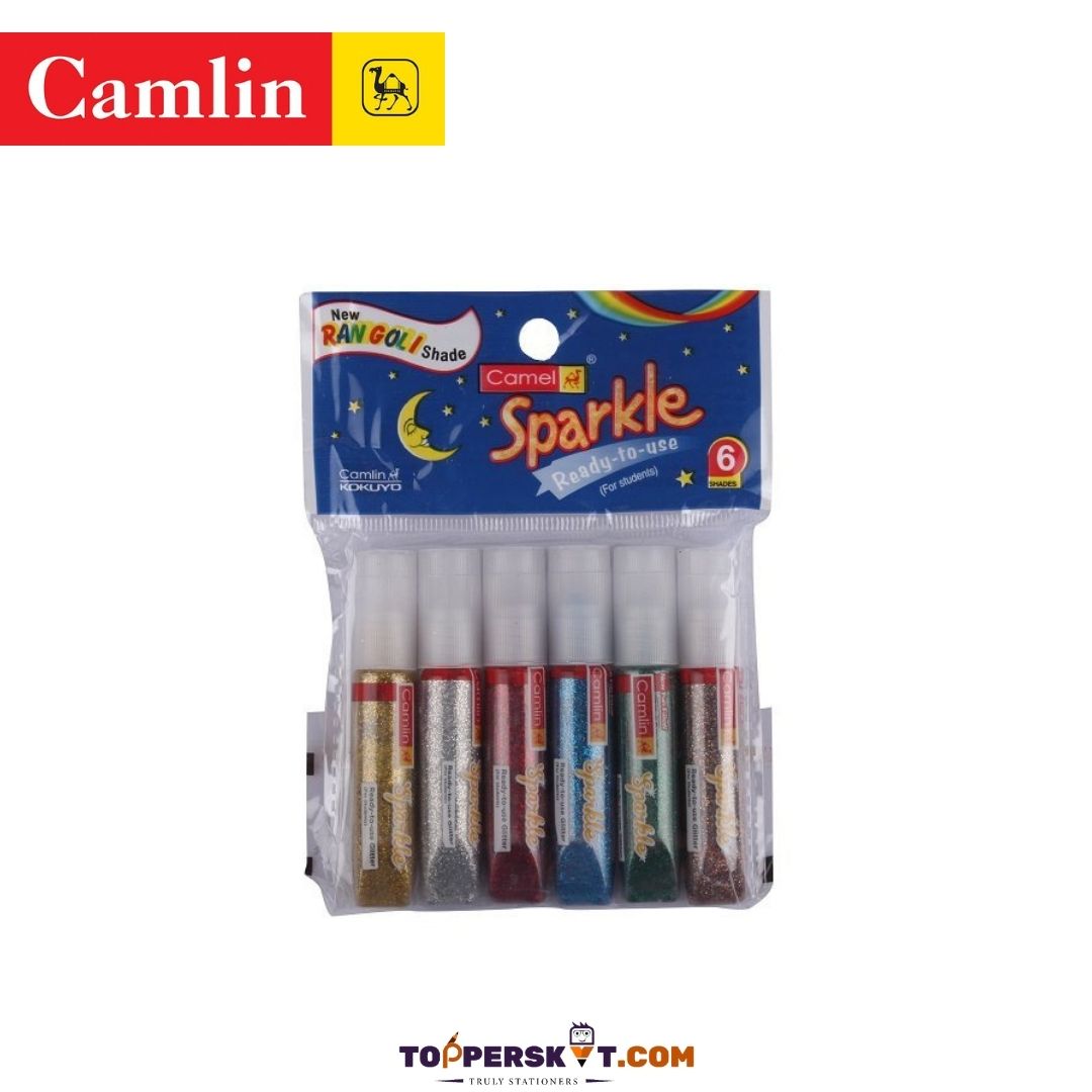 Camel Sparkle Glitter Colours: Vivid Shades in 5 ml Tubes ( Pack Of 6 ) - Topperskit LLP