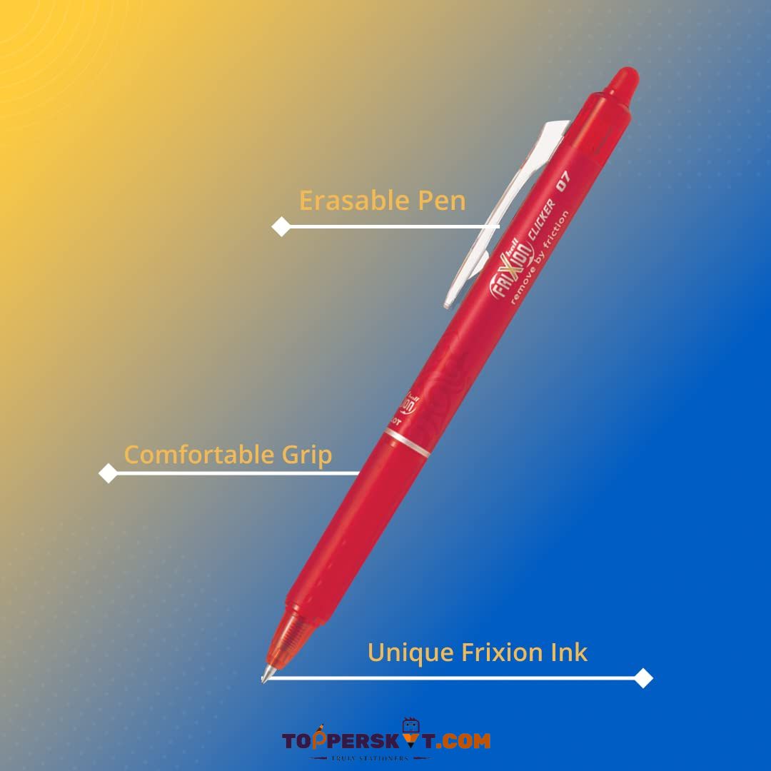 Pilot Frixon Erasable Roller Ball Pen – Red : Write, Erase, Repeat with Innovative Thermo-Sensitive Ink ( Pack of 1 ) - Topperskit LLP