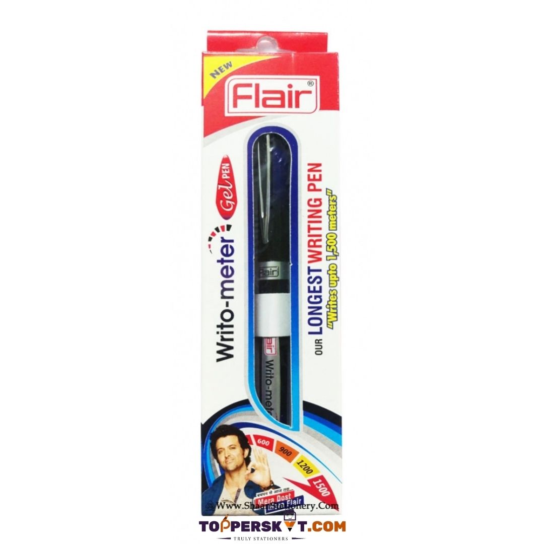 Flair Writometer Gel Pen – Blue: Write Long, Write Stylish, Write Smart ( Pack of 1 ) - Topperskit LLP
