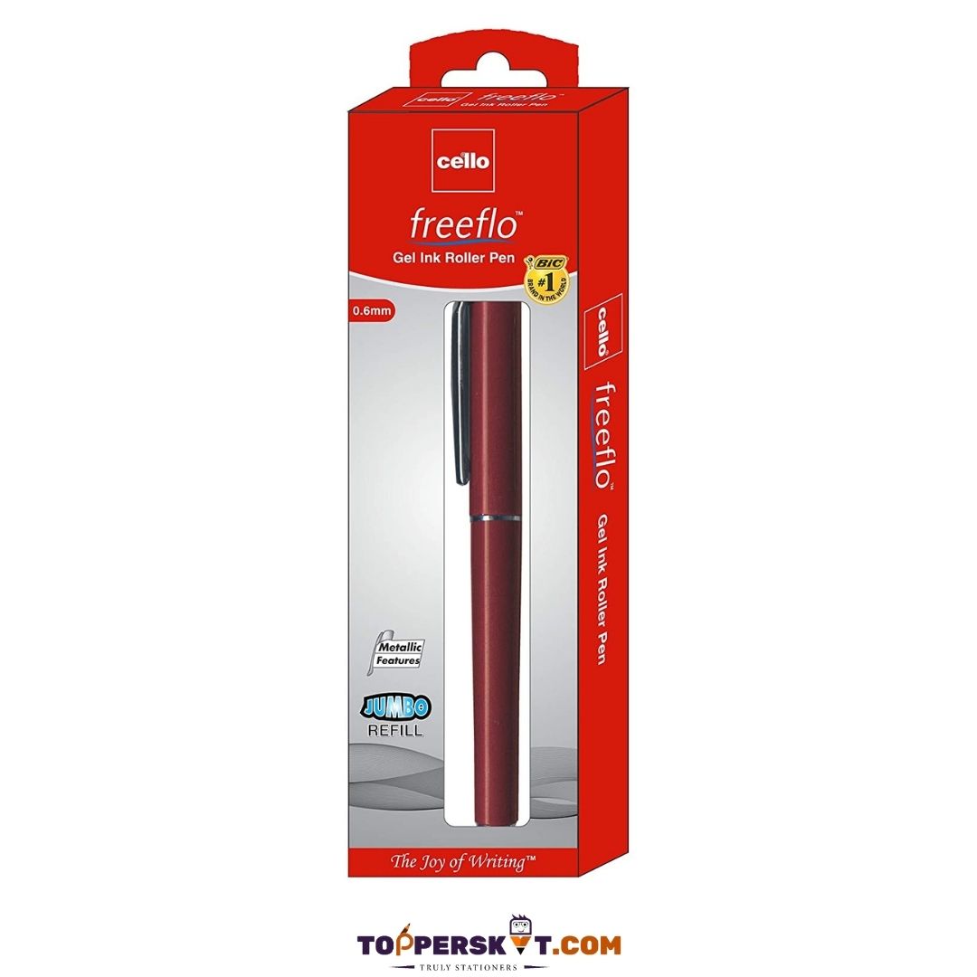 Cello FreeFlo Roller Gel Pen – Black: Unleash Effortless Elegance in Every Stroke ( Pack of 1 ) - Topperskit LLP