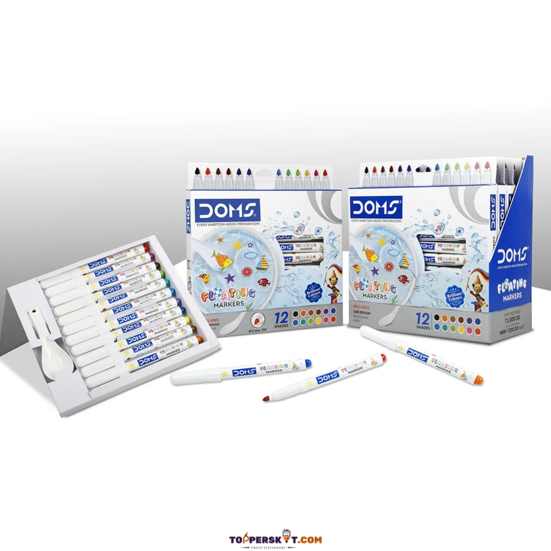 Doms Floating Marker 0.5mm Tip- Watch Your Drawings Float on Water (Pack of 12)